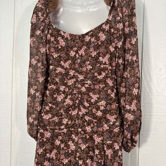 Astr the Label Women’s Brown Sweetheart Neck Long-Sleeve Midi Dress SZ Small N… - Picture 10 of 13